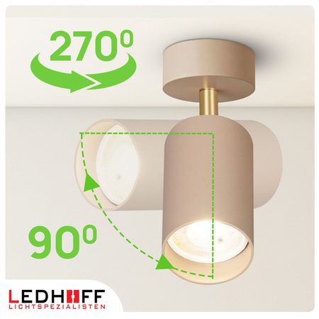 Lampa sufitowa Kinkiet pojedynczy GU10 beżowy kaszmirowy LUMIO