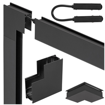 Łącznik pionowy do szyny magnetycznej M20 złączka zasilająca kątowa czarna