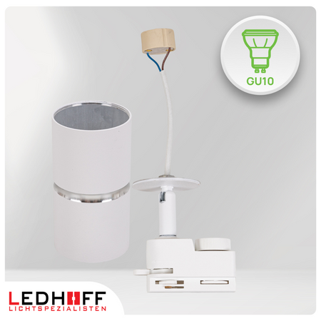 Oświetlenie szynowe biały srebrny 3x lampa GU10 szyna 1m