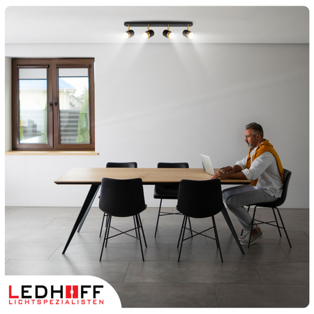 Kinkiet sufitowy poczwórny SPOT GU10 czarny złoty