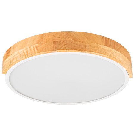 Plafon sufitowy LED biały metal + DREWNO 40cm WOODLINE