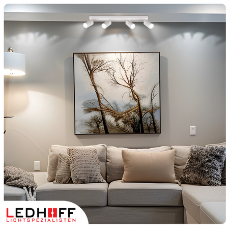 Kinkiet sufitowy Lampa poczwórna SPOT GU10 biała srebrna