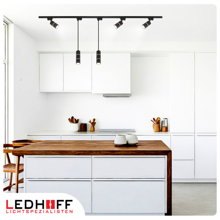 Reflektor szynowy czarny złoty GU10 lampa wisząca 1m na szynoprzewód