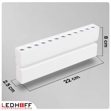 Lampa LED reflektor do szyny magnetycznej 12W punktowa BIAŁA 4000K oprawa regulowana