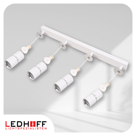 Kinkiet sufitowy Lampa poczwórna SPOT GU10 biała srebrna