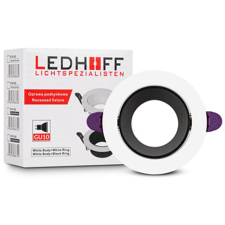 3x Oprawa halogenowa sufitowa podtynkowa GU10 biało-czarna RUCHOMA