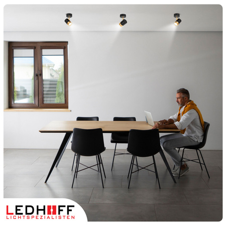 Kinkiet sufitowy pojedynczy SPOT GU10 czarny złoty