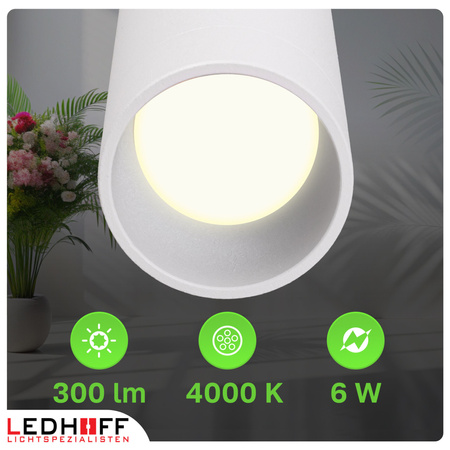 Lampa wisząca LED do szyny magnetycznej 6W punktowa BIAŁA 4000K oprawa TUBA