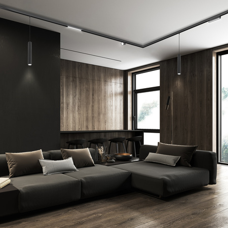 Lampa wisząca sufitowa LED do szyny magnetycznej M20 12W czarna tuba 3 BARWY ŚWIATŁA + kabel