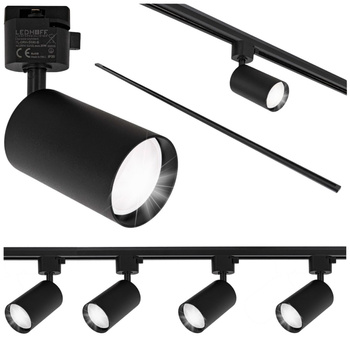 Oświetlenie szynowe czarne 4x lampa GU10 + szyna 2m