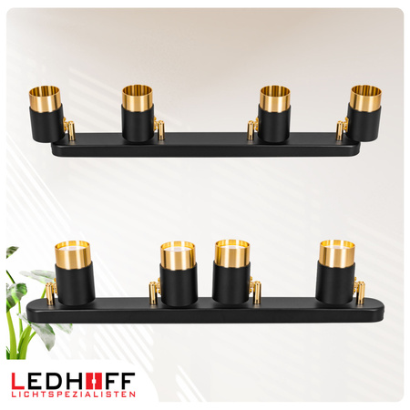 Kinkiet sufitowy poczwórny SPOT GU10 czarny złoty