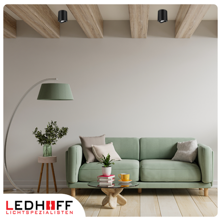 Oprawa sufitowa natynkowa Tuba GU10 okrągła czarna