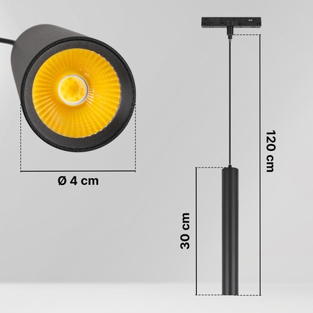 Szyna magnetyczna 2m + 6x lampa LED sufitowa punktowa 12W KABEL 3 BARWY M20