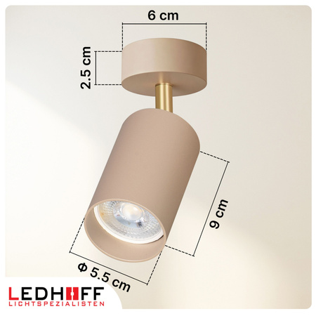 Lampa sufitowa Kinkiet pojedynczy GU10 beżowy kaszmirowy LUMIO