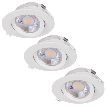3x Oprawa sufitowa podtynkowa LED biała RUCHOMA 3 barwy światła 7W