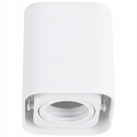 Oprawa sufitowa natynkowa Tuba kwadratowa GU10 biała RUCHOMA