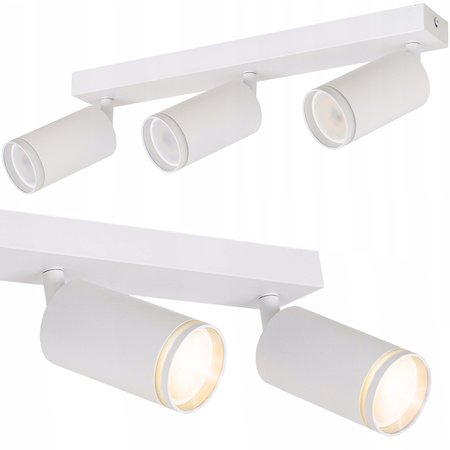 Kinkiet sufitowy potrójny Spot GU10 biały