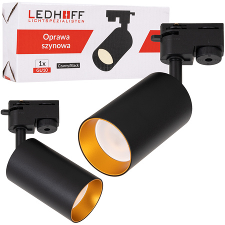 Reflektor szynowy czarno-złoty GU10 Lampa na szynę oświetleniową