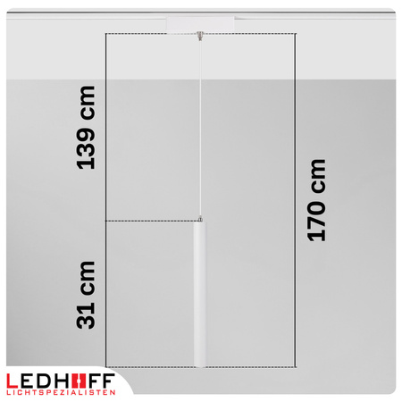 Oświetlenie szynowe magnetyczne ZESTAW 2x listwa 1m + 5x lampa wisząca TUBA LED biała