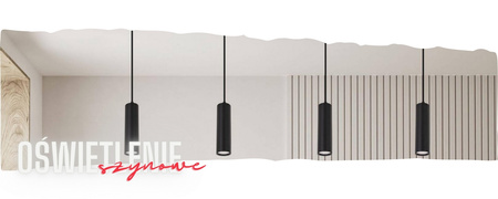 Oświetlenie szynowe wiszące czarne 4x lampa GU10 + 2x szyna 1m