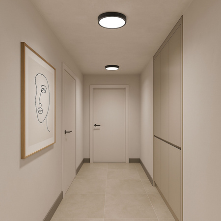 Plafon sufitowy LED czarny 30cm