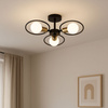 Lampa sufitowa czarno-złota metalowa E27 ozdobna 3-punktowa design