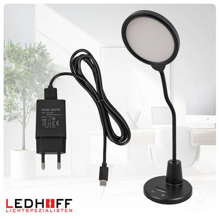 Lampka biurkowa LED czarna 10W 3 barwy światła