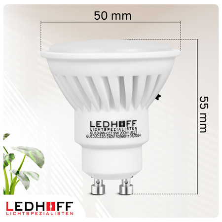 Żarówka LED GU10 9W 900lm 3 barwy światła Regulacja