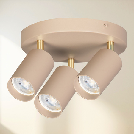 Lampa sufitowa Kinkiet potrójny GU10 beżowy kaszmirowy LUMIO