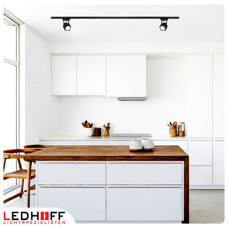 Oświetlenie szynowe czarne reflektor GU10 x4 szyna 2m