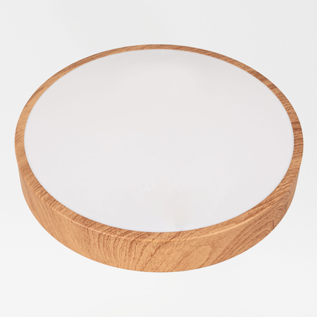 Plafon sufitowy LED 30cm z drewnianym wzorem