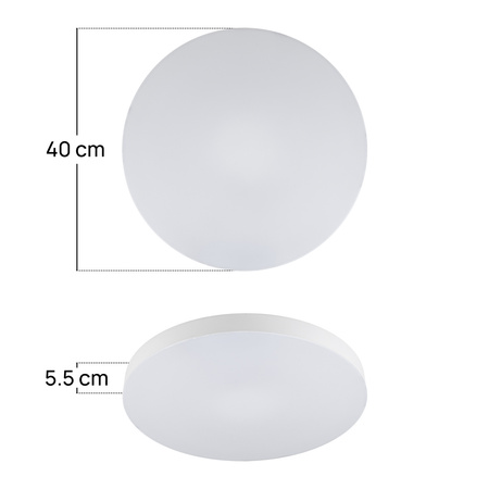 Plafon LED 36W okrągły biały Lampa sufitowa 3 barwy światła 40cm IP54