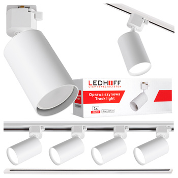 Oświetlenie szynowe białe reflektor GU10 x4 szyna 1m