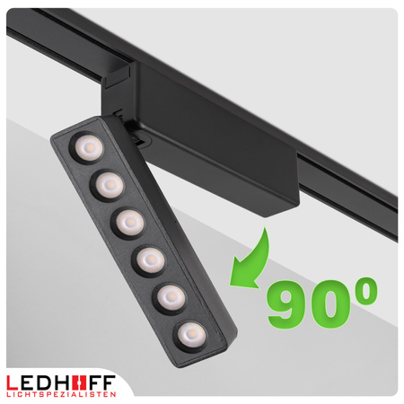 Oświetlenie szynowe magnetyczne ZESTAW 2x listwa 1m + 6x lampa LED CZARNA