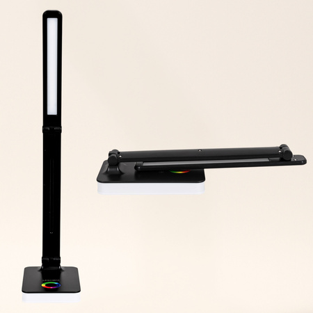 Lampka biurkowa LED czarna 5W + światło RGB + port USB