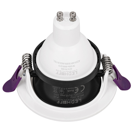 4x Oprawa halogenowa sufitowa podtynkowa GU10 biało-czarna RUCHOMA