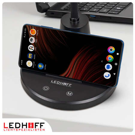 Lampka biurkowa LED czarna 10W 3 barwy światła