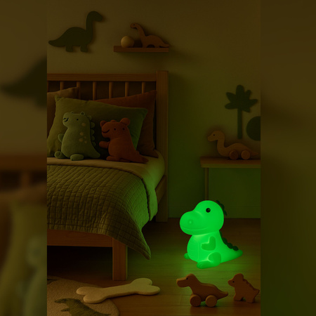 Lampka nocna LED dla dzieci DINOZAUR wielokolorowe światło RGB