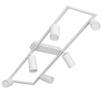 Kinkiet sufitowy Lampa 6x GU10 SPOT biały duży prostokąt QUADRO