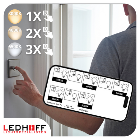 Plafon LED Lampa sufitowa 22cm 3 barwy światła IP65 czarna