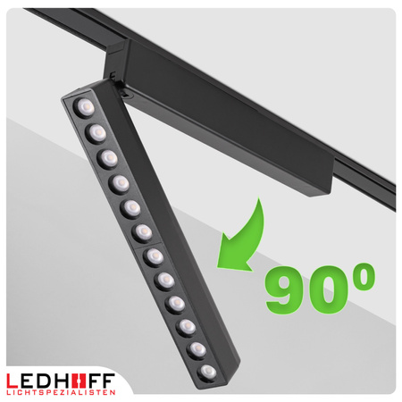 Oświetlenie szynowe magnetyczne ZESTAW listwa 1m + 2x lampa LED CZARNA