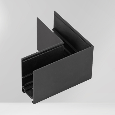 Łącznik poziomy do szyny magnetycznej M20 złączka zasilająca kątowa czarna