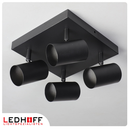 Lampa sufitowa Kinkiet poczwórny kwadrat GU10 czarny LINEA