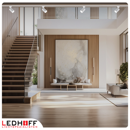 Oświetlenie szynowe białe reflektor GU10 x4 szyna 2m