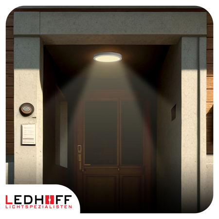 Plafon LED z CZUJNIKIEM RUCHU Lampa sufitowa 22cm ZEWNĘTRZNA