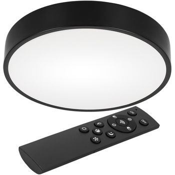 Plafon LED z pilotem Lampa sufitowa czarna ściemniana 3 barwy światła 30cm