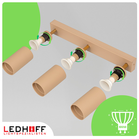 Lampa sufitowa Kinkiet potrójny GU10 beżowy kaszmirowy LUMIO