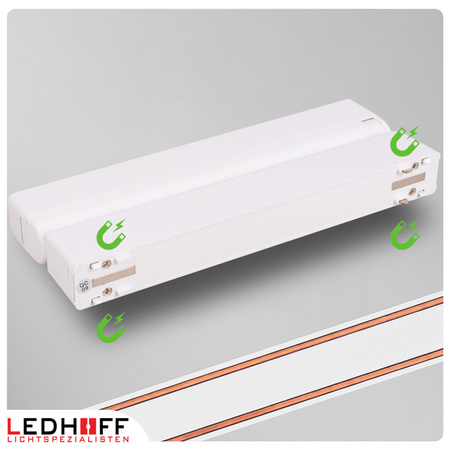 Oświetlenie szynowe magnetyczne ZESTAW listwa 1m + 2x lampa LED BIAŁA