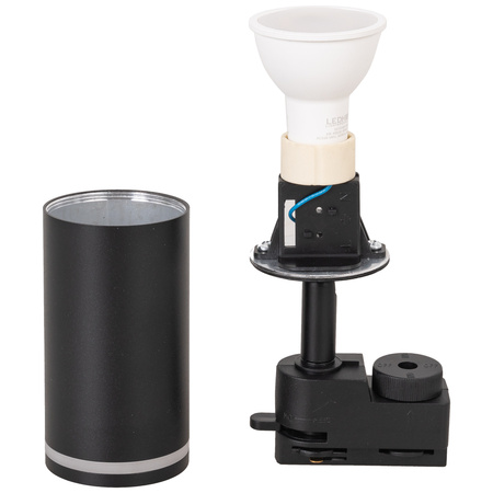 Oświetlenie szynowe czarne 3x GU10 szyna 1m