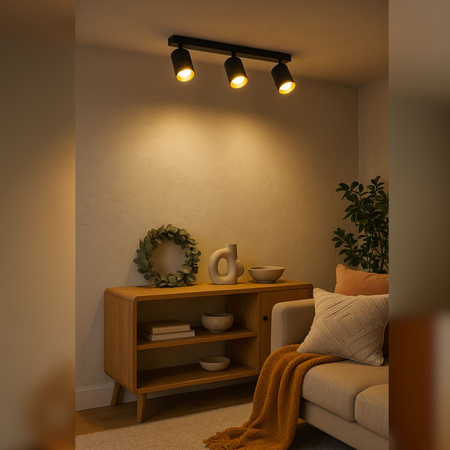 Lampa sufitowa Kinkiet natynkowy LED 3x GU10 czarno-złoty SPOT